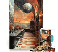 Rompecabezas de Bar Surrealista con Vista Celestial para Adultos, 1000 Piezas Piensa en el Juguete Inteligente para el hogar Disfruta de un Corte preciso Decoración de Pared 38x52cm