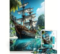 Rompecabezas de Barco Antiguo para Adultos,1000 Piezas,Juego para estimular la Mente,diseño Ajustado sin Huecos,Regalo de cumpleaños,Juguete para ejercitar el Cerebro (38x26cm)