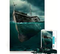 Rompecabezas de Barco hundido bajo el Agua para Adolescentes, 1000 Piezas, Rompecabezas Mental, Divertido y Relajante, Arte para armar, un Bonito Regalo 38x26cm