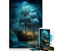 Rompecabezas de Barco Pirata de 1000 Piezas para Adultos Regalo Ideal para desarrollar la lógica Juguete para Disfrutar de un Corte preciso y un diseño Elegante (50x75cm)