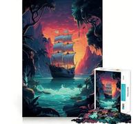 Rompecabezas de Barco Pirata Misterioso para Adultos, 1000 Piezas, Juguete Intelectual, Juego Relajante, decoración de Pared (38x26cm)