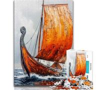 Rompecabezas de Barco Pirata para Adolescentes, 1000 Piezas Un Juego desafiante y Familiar con Piezas aleatorias Que encajan Perfectamente (38x26cm)