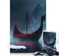 Rompecabezas de Barco Vikingo en la Niebla para Adolescentes, 1000 Piezas, estimulación cognitiva, relajación acogedora, Cierre Seguro, Regalo significativo (38x52cm)