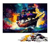 Rompecabezas de Barcos Coloridos para Adultos,Rompecabezas de cartón de 1000 Piezas para Adultos,desafiante Rompecabezas para Adolescentes,diversión para la Noche de Juegos en Familia,26x38cm