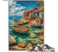 Rompecabezas de Barcos en una Isla turística para Adultos, 2000 Piezas, Ideal para Relajarse y Disfrutar del Tiempo Libre, fomenta el Amor en Pareja 70x100cm