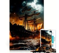 Rompecabezas de Barcos para Adultos, 1000 Piezas, fortalece la Memoria, Alivia el estrés, Bordes Lisos, Regalo conmovedor 38x26cm