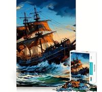 Rompecabezas de Barcos para Adultos, 1000 Piezas, fortalece la Memoria, Alivia el estrés, Bordes Lisos, Regalo conmovedor 38x26cm