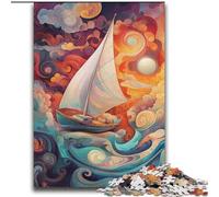 Rompecabezas de Barcos psicodélicos para Adultos y Adolescentes, a Partir de 14 años Juego de Navidad para aliviar el estrés, Ideal para Mujeres (70x100cm)