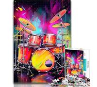 Rompecabezas de batería de Grafiti de neón Colorido para Adolescentes, 1000 Piezas, Noches de Juegos, Juguete Colorido para Regalo en casa, 26x38cm