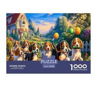 Rompecabezas de Beagle para Adultos: Beagles Persiguiendo una Pelota, 1000 Piezas, para decoración del hogar, 52 x 38 cm (1000 Piezas)