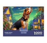 Rompecabezas de Beagle para Adultos, Educativo: Beagle Mirando hacia Arriba, 1000 Piezas, Apto para descompresión, 52 x 38 cm (1000 Piezas)