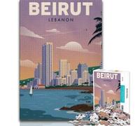 Rompecabezas de Beirut de 1000 Piezas para Adolescentes, Juego desafiante y Familiar, decoración de Pared, cumpleaños y Navidad, 38x26cm