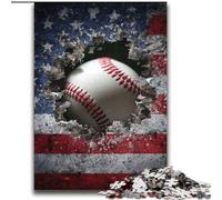 Rompecabezas de béisbol con la Bandera Estadounidense de 2000 Piezas para Adolescentes Juegos Divertidos Cada Pieza es única Juego Familiar desafiante (70x100cm)