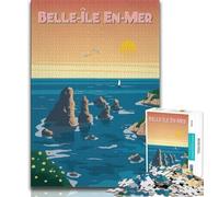 Rompecabezas de Belle-Île-en-Mer para Adolescentes, Toda la Familia 75x50cm