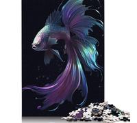 Rompecabezas de Betta 2 Verde y Morado, difícil desafío, 100% cartón Reciclado, para niños a Partir de 12 años, 1000 Piezas (75 x 50 cm)