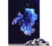 Rompecabezas de Betta Azul y Blanco, Juegos creativos, Rompecabezas de cartón Premium para Mujeres y Hombres, Regalo de cumpleaños, 1000 Piezas (26 x 38 cm)