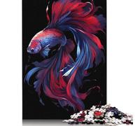 Rompecabezas de Betta Azul y Rojo, desafiante y Estimulante, de cartón 100% Reciclado, Ideal para Adultos y niños, 1000 Piezas (75 x 50 cm)
