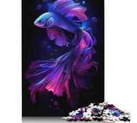 Rompecabezas de Betta Azul y Rosa, Divertido Rompecabezas de cartón Premium para niño o niña, 1000 Piezas (26 x 38 cm)