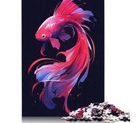 Rompecabezas de Betta Rojo y Azul, Juegos creativos, Rompecabezas de cartón Premium para Mujeres y Hombres, Regalo de cumpleaños, 1000 Piezas (26 x 38 cm)