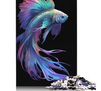 Rompecabezas de Betta Verde y Morado Premium, 100% Reciclado, Rectangular, para Adultos y Adolescentes, 1000 Piezas (75 x 50 cm)