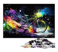 Rompecabezas de Bicicleta Colorido de 1000 Piezas para Adultos, Rompecabezas de cartón para Adultos, Ideal para decoración DIY y Regalo de acertijos, 26x38cm/10,23x14,96 Pulgadas