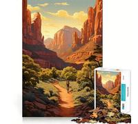 Rompecabezas de Bicicletas del Parque Nacional Zion,1000 Piezas,Juego de Memoria Cerebral, Corte láser,Actividad Absorbente para Noches tranquilas (38x26cm)