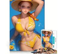 Rompecabezas de Bikinis para Adultos con temática de Verano Junto a la Piscina, 1000 Piezas Refuerza la Memoria Diversión Relajante Bordes de Calidad Un Regalo Encantador 50x75cm