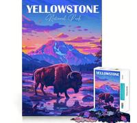 Rompecabezas de bisontes del Parque Nacional de Yellowstone,1000 Piezas,Juego de lógica,Corte Experto,artesanía,Tiempo de Tranquilidad,Ejercicio Mental en casa (50x75cm)