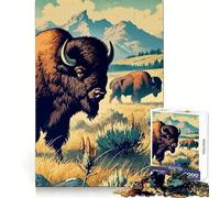 Rompecabezas de bisontes en el Parque Nacional de Yellowstone para Adultos, 1000 Piezas, diversión Intelectual, pasatiempo Tranquilo, Corte preciso, (38x52cm)