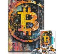 Rompecabezas de Bitcoin con Grafiti de 1000 Piezas para Adolescentes Un Juego desafiante para Disfrutar en Familia con Piezas aleatorias Que encajan Perfectamente 75x50cm