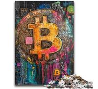 Rompecabezas de Bitcoin con Grafiti de 1000 Piezas para Adultos Juguete desafiante Cada Pieza es única Diversión Familiar desafiante 26x38cm