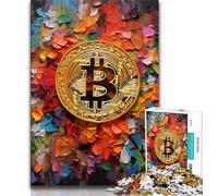 Rompecabezas de Bitcoin con Grafiti para Adolescentes, 1000 Piezas, Juego de Juguetes Cada Pieza es única Juego Familiar desafiante y Divertido 50x75cm