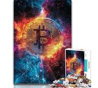 Rompecabezas de Bitcoin con Grafiti para Adultos, 1000 Piezas, un Juego desafiante para Disfrutar en Familia con Piezas aleatorias Que se entrelazan por Completo, 38x26cm