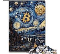 Rompecabezas de Bitcoin de Cielo Nocturno de 1000 Piezas para Adolescentes, Juegos educativos, decoración del hogar, (26x38cm)