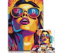 Rompecabezas de Bitcoin Girl de 1000 Piezas para Adultos y Adolescentes Toda la Familia Apto para niños de 14 años (26x38cm)