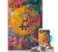 Rompecabezas de Bitcoin Graffiti para Adultos y Adolescentes, 1000 Piezas, Ayuda a ejercitar el Cerebro, Juguetes adictivos para Cultivar la Paciencia y la interacción Entre Padres e Hijos, 38x26cm