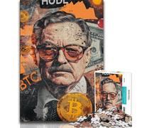 Rompecabezas de Bitcoin para Adolescentes de 1000 Piezas, Juguetes de Entretenimiento Familiar con póster a Juego y Hoja de Trivia de 38x26cm