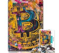 Rompecabezas de Bitcoin para Adultos 1000 Piezas desafiante y difícil con Piezas aleatorias Que encajan Perfectamente 75x50cm