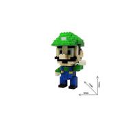 Rompecabezas de bloques 3D de Super Mario y Luigi, bloques de construcción de personajes, verde