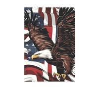 Rompecabezas de bloques de ladrillo 3D para bricolaje, bloques de construcción creativos, decoración de escritorio, águila con impresión de bandera de Estados Unidos, 37 piezas