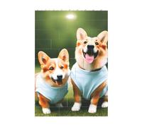 Rompecabezas de bloques de ladrillo 3D para bricolaje, bloques de construcción creativos, decoración de escritorio, rompecabezas con ropa de perros corgi, 37 piezas