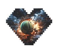 Rompecabezas de bloques de ladrillos con impresión de tenis Lightning Fever - Rompecabezas de imagen en forma de corazón, rompecabezas de madera