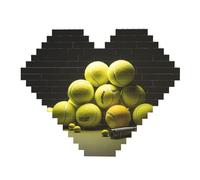 Rompecabezas de bloques de ladrillos de construcción con diseño de diagrama de tenis, rompecabezas de imagen en forma de corazón, rompecabezas de madera