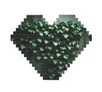 Rompecabezas de bloques de ladrillos de construcción con diseño de enredadera verde, rompecabezas con imagen en forma de corazón, rompecabezas de madera