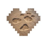 Rompecabezas de bloques de ladrillos de construcción en forma de corazón con huellas de dinosaurio, regalo personalizado para hombres y mujeres