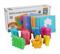 Rompecabezas de Bloques de Madera estratégico, Rompecabezas Tangram de Colores y Formas, Juego Educativo de Bloques de Madera con Patrones para Aula, jardín de Infantes, niños a Partir de 3 años..