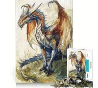 Rompecabezas de boceto de dragón místico para Adolescentes, 1000 Piezas, para desarrollar la Memoria, calmar y Relajarse Diseño clásico para armar Regalo clásico (38x26cm)