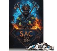 Rompecabezas de Bombero con hachas, desafiante y Estimulante, de cartón 100% Reciclado, Ideal para Adultos y niños, 1000 Piezas (38 x 26 cm)