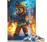 Rompecabezas de Bombero de Dibujos Animados, Papel 100% Reciclado, Rectangular, para Adultos y Adolescentes, 1000 Piezas (75 x 50 cm)