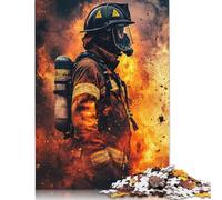 Rompecabezas de Bombero en acción, desafío difícil, 100% cartón Reciclado, Ideal para Adultos y Adolescentes, 1000 Piezas (75 x 50 cm)